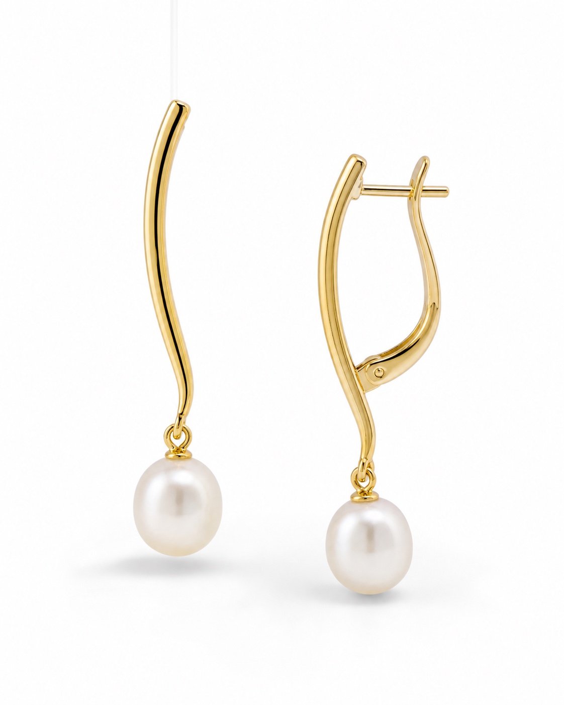 Arc Pearl Drop Earrings by XOOMORA