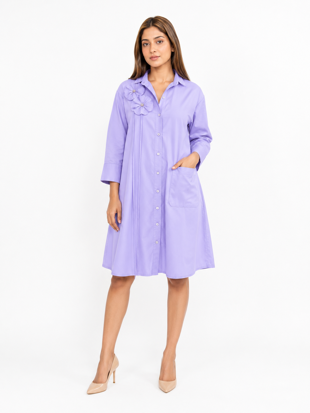 Lavender Shirt Dress by XOOMORA